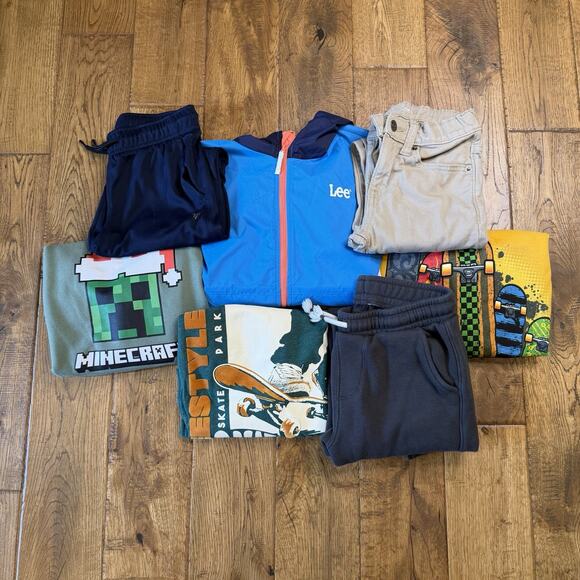 Old Navy Other - Lot of 7 Boys Fall Winter Clothing Size 7 Minecraft, Skateboard, Pants, Jacket